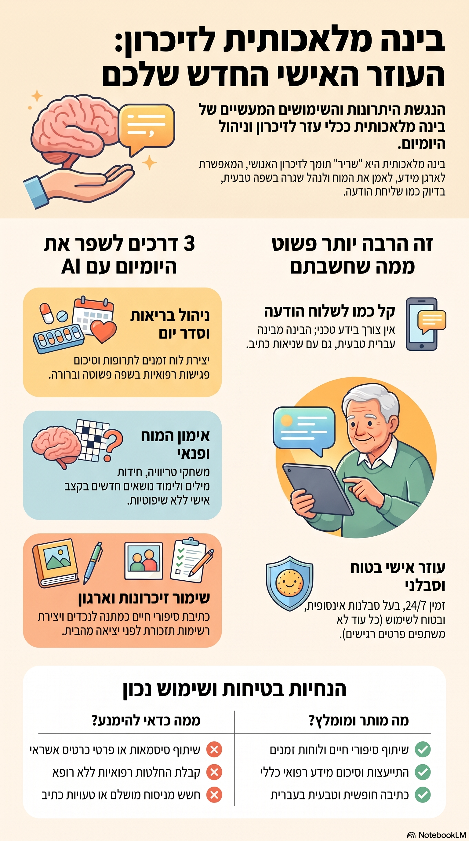 בינה מלאכותית לזיכרון: 6 דרכים שיעזרו לכם לזכור יותר ולחיות טוב יותר אינפוגרפיקה: בינה מלאכותית לזיכרון: 6 דרכים שיעזרו לכם לזכור יותר ולחיות טוב יותר