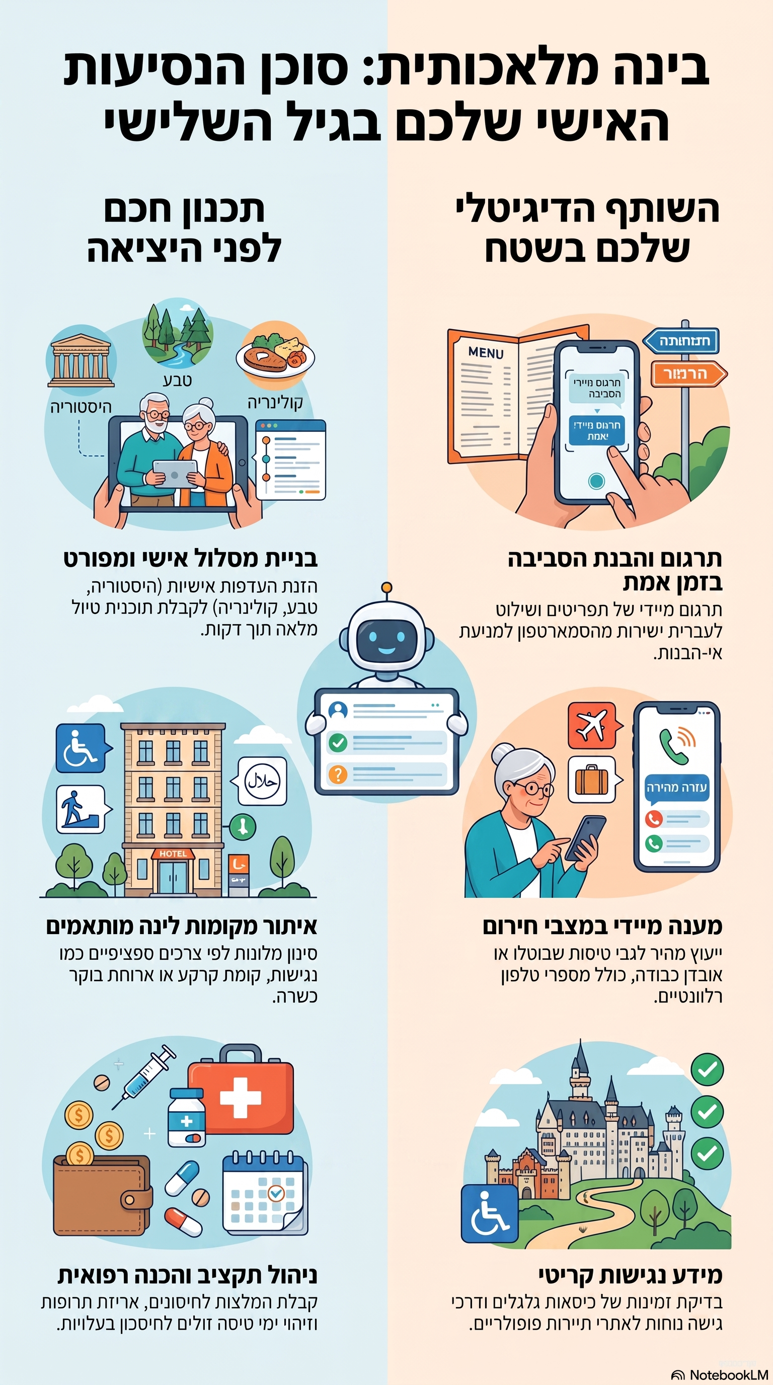 אינפוגרפיקה: בינה מלאכותית לנסיעות: 7 דרכים שיהפכו כל טיול לחוויה קלה ומהנה